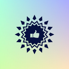 Badge with thumbs up Icon