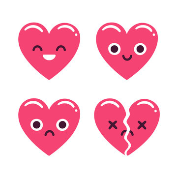 Cute emoticon hearts