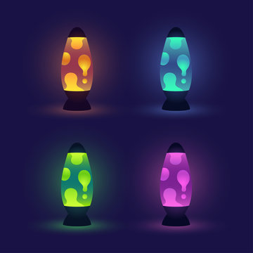 Glowing lava lamps set