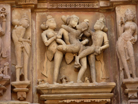 Sculptures of loving couples, illustrating the Kama Sutra Stock Photo |  Adobe Stock