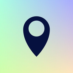 Flat paper cut style icon of map pointer