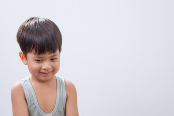 Little Asian boy smiling