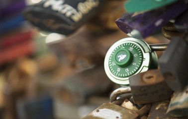 Padlocks on the bridge of love