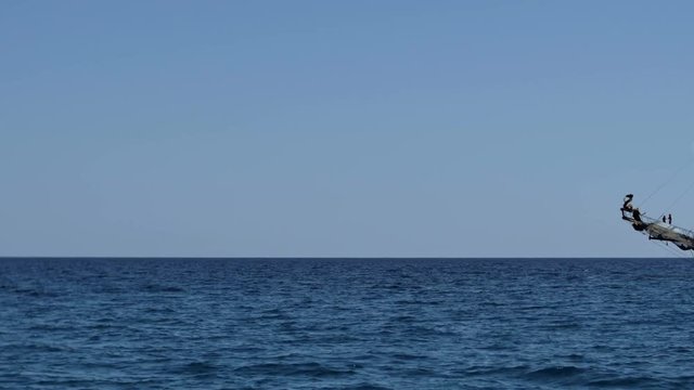 Old carvel in Mediterranean Sea
