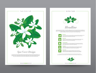 Spa Wellness Medical topic Template elements, Jasmine Flower, brochure poster flyer leaflet, vector illustration design