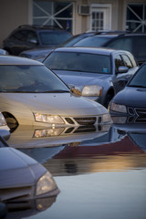 Fototapeta na wymiar Flood Damaged Cars