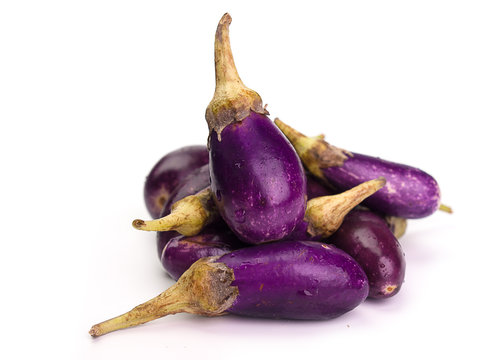 Fresh healthy eggplants