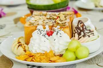Dessert, Cantaloupe melon Ice cream or Bingsu.