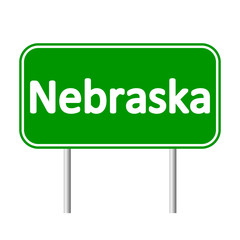 Nebraska green road sign