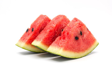 slices of watermelon isolated on a white background