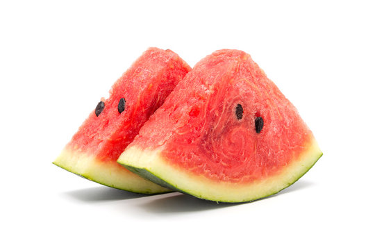 slices of watermelon isolated on a white background