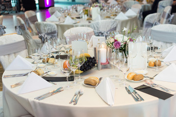 Festive Table with fruits and decorations
