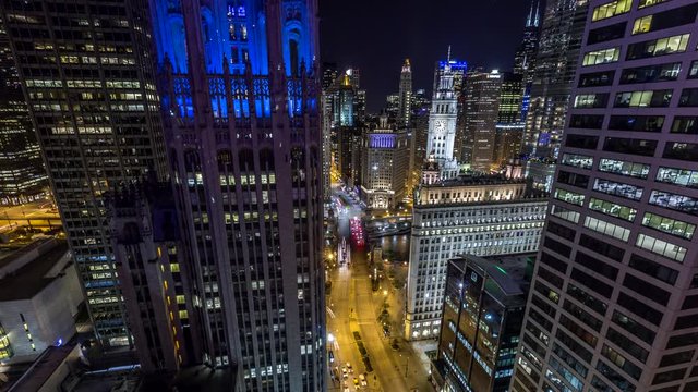 Chicago city by night