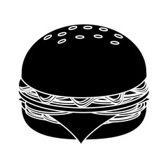 Fototapeta premium Hamburger icon. Fast food urban and american theme. Isolated design. Vector illustration