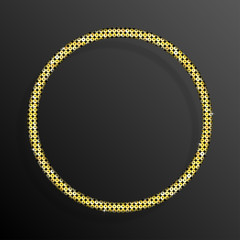 Frame Gold Sequins Circle. Glitter, sparkle.