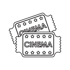 Cinema tickets icon. Movie video media and entertainment theme. Isolated design. Vector illustration