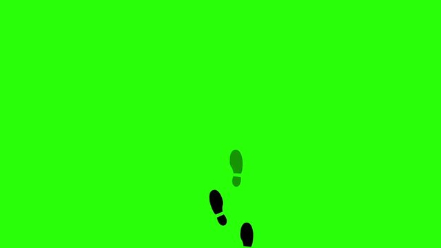 Footsteps Appearing and Disappearing on a Green Screen