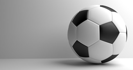 soccer football. Ball 3D render. Football background.