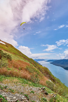 paraplane in alaska landscape