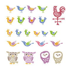 鳥のはんこイラスト