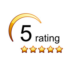 Obraz premium 5 golden rating stars icon vector