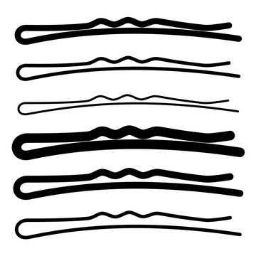 Hair Pin Black Symbol Vector