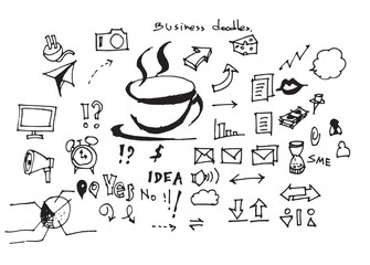 Fototapeta premium Business doodles sketch vector ink eps10