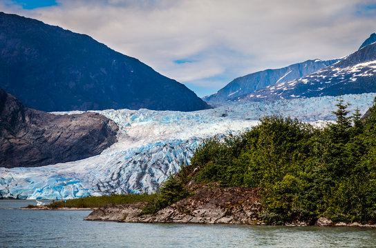 Mendenhall Glacier- Juneau- Alaska  This is a beautiful, but receding glacier, than can only be seen at a distance, nowadays.