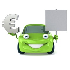 Green car - 3D Illustration