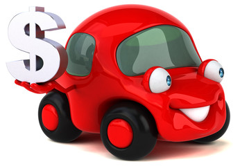 Naklejka na ściany i meble Fun car - 3D Illustration