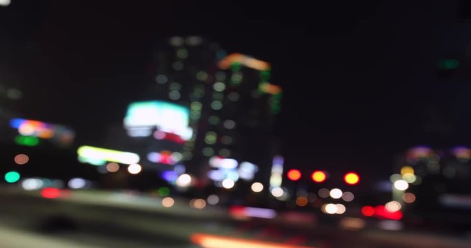 Defocused cityscape in crossroad korea
