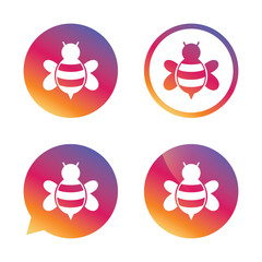 Bee sign icon. Honeybee or apis symbol.