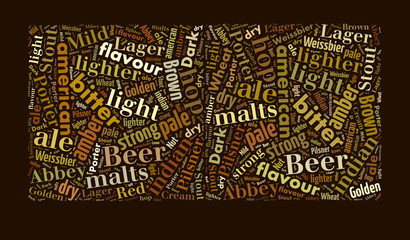 Beer word cloud, words related to beer