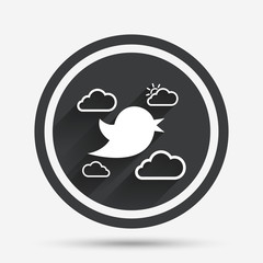 Bird sign icon. Social media symbol.
