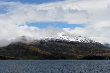 Agostini Strait in the archipelago of Tierra del Fuego.