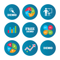 Demo with cursor icon. Presentation billboard.