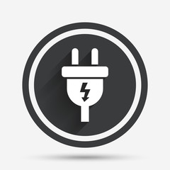 Electric plug sign icon. Power energy symbol.