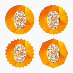 Fingerprint sign icon. Identification symbol.