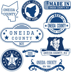 Fototapeta premium Oneida county, New York. Set of stamps and signs.