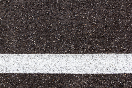 White Line On Asphalt Road Texture Background