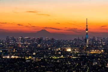 Foto op Aluminium 東京スカイツリーと東京の夕景 © hit1912