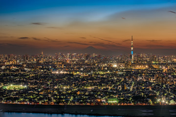 Fototapeta na wymiar 東京スカイツリーと東京の夜景