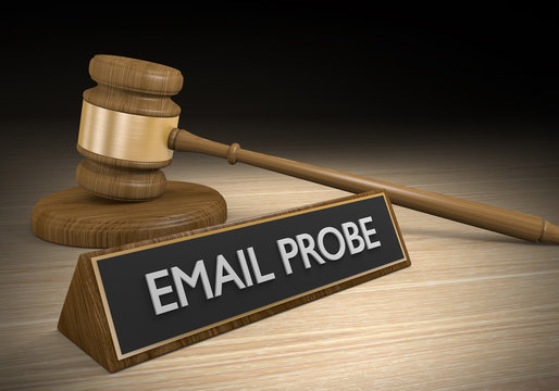 Criminal law concept for email probes and data investigations