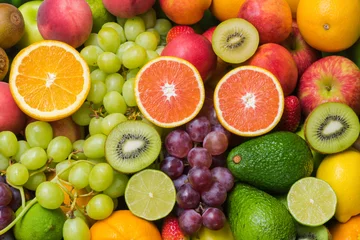 Crédence de cuisine en verre imprimé Fruits Nutritious fresh fruits and vegetables for healthy