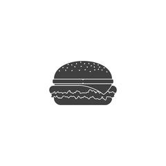 Black hamburger icon isolated on white background.
