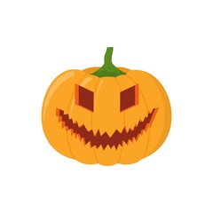 Halloween pumpkin head isolated on white background.