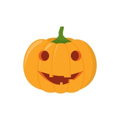 Halloween pumpkin head isolated on white background.