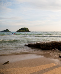 sea, beautiful seascape and twilight sky, colorful cloudscape ba