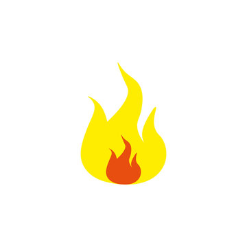 Colorful icon fire on white background.