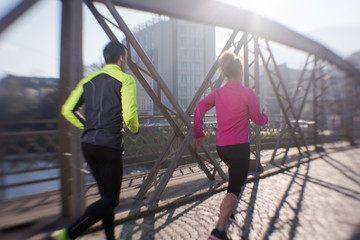 young  couple jogging